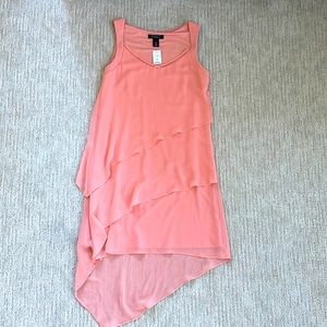 White House|Black Market NWT asymmetrical ruffled sleeveless dress, Size 0